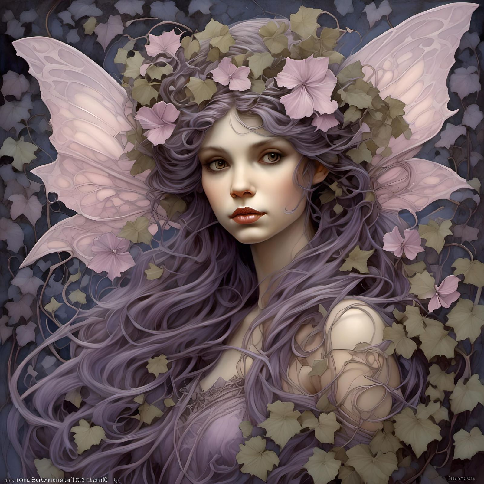 Fairy Wrapped in Ivy with Vintage Costume