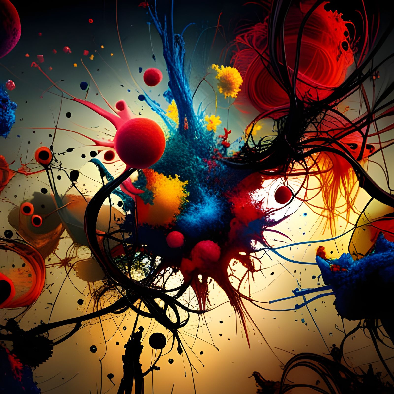 Abstract Art Dreamscape in Surrealist Style