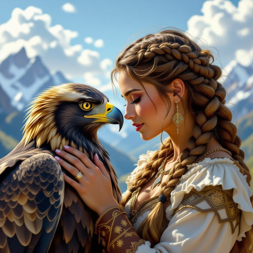 Beast Master and Golden Eagle Share Intimate Moment in Alpin...