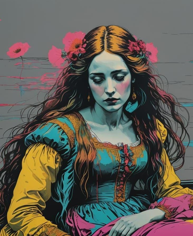 Lady of Shalott in Pop Art Style