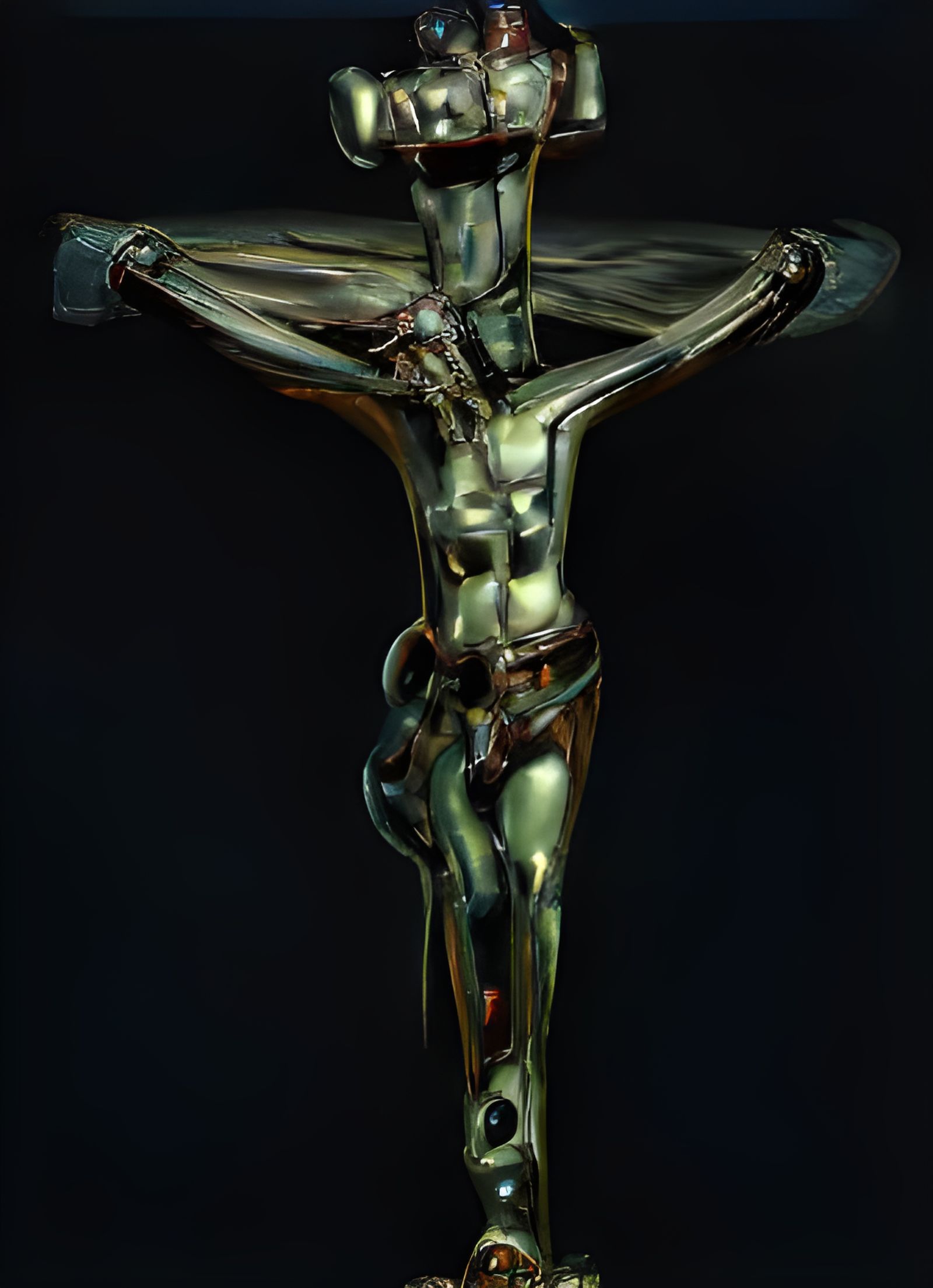 Glass Crucifix: 8k Resolution Art