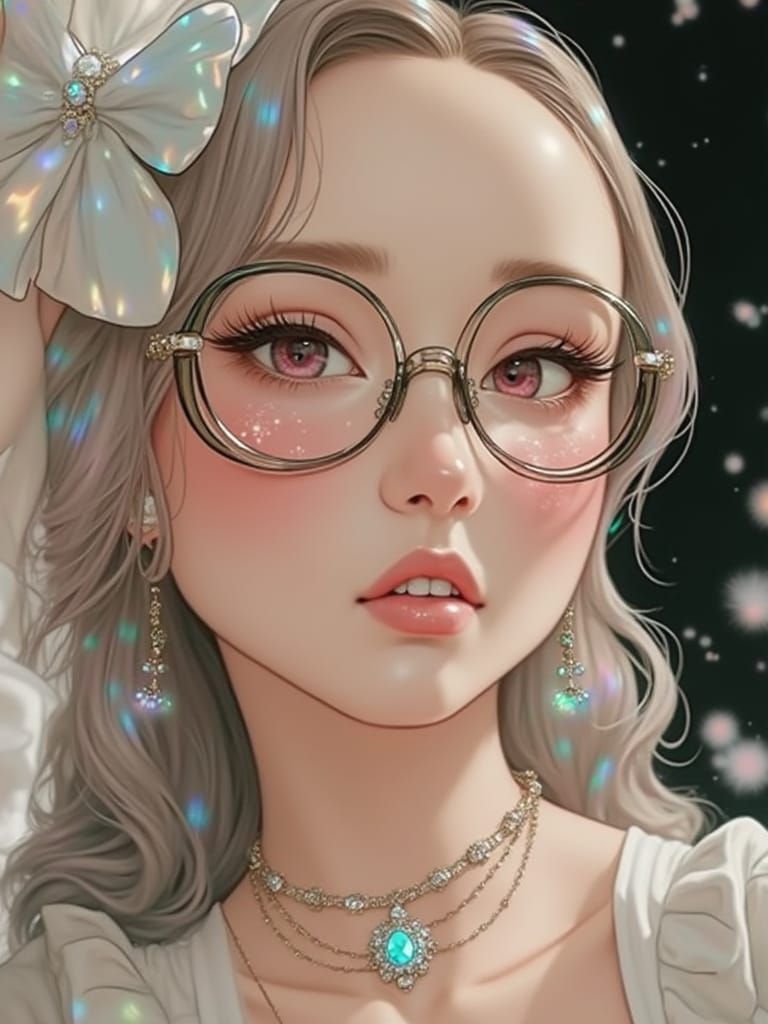 Kawaii Goddess in Pastel Rainbow Hues