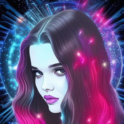 India Eisley Inspired Cyberpunk Princess Illustration
