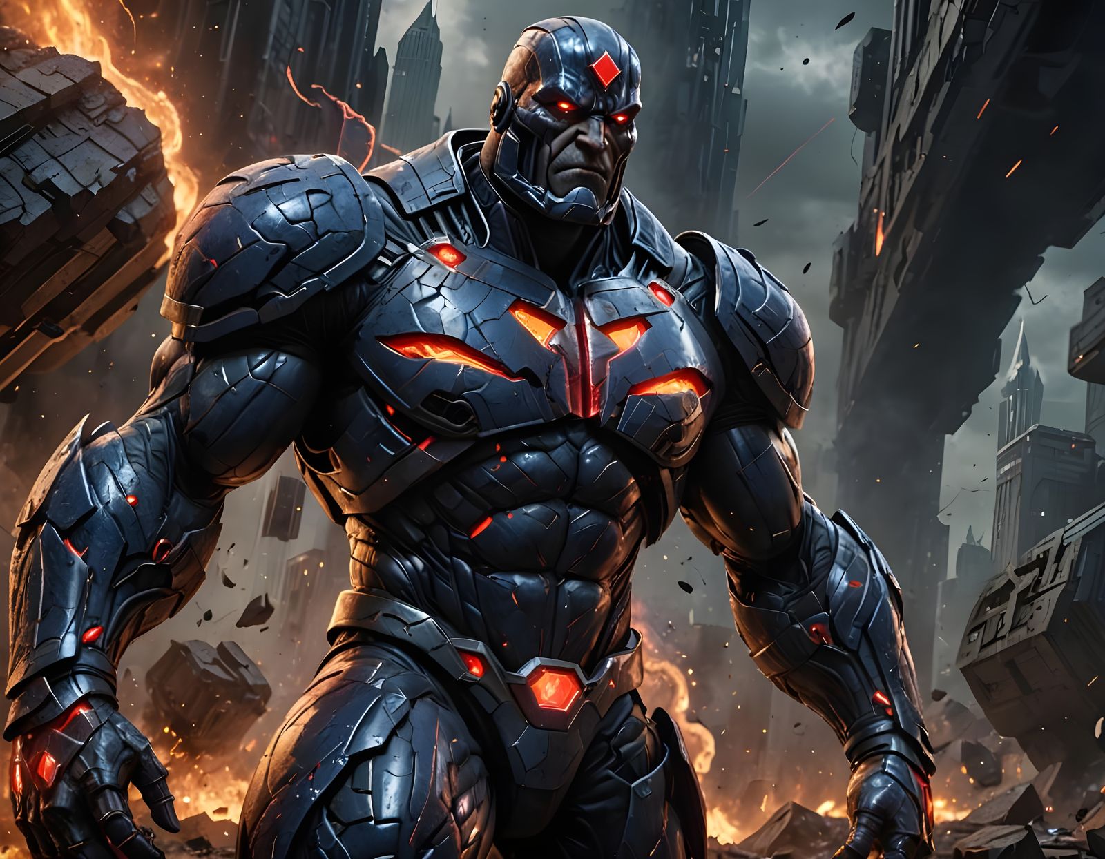 Dramatic Portrait of Darkseid in Digital Matte Painting