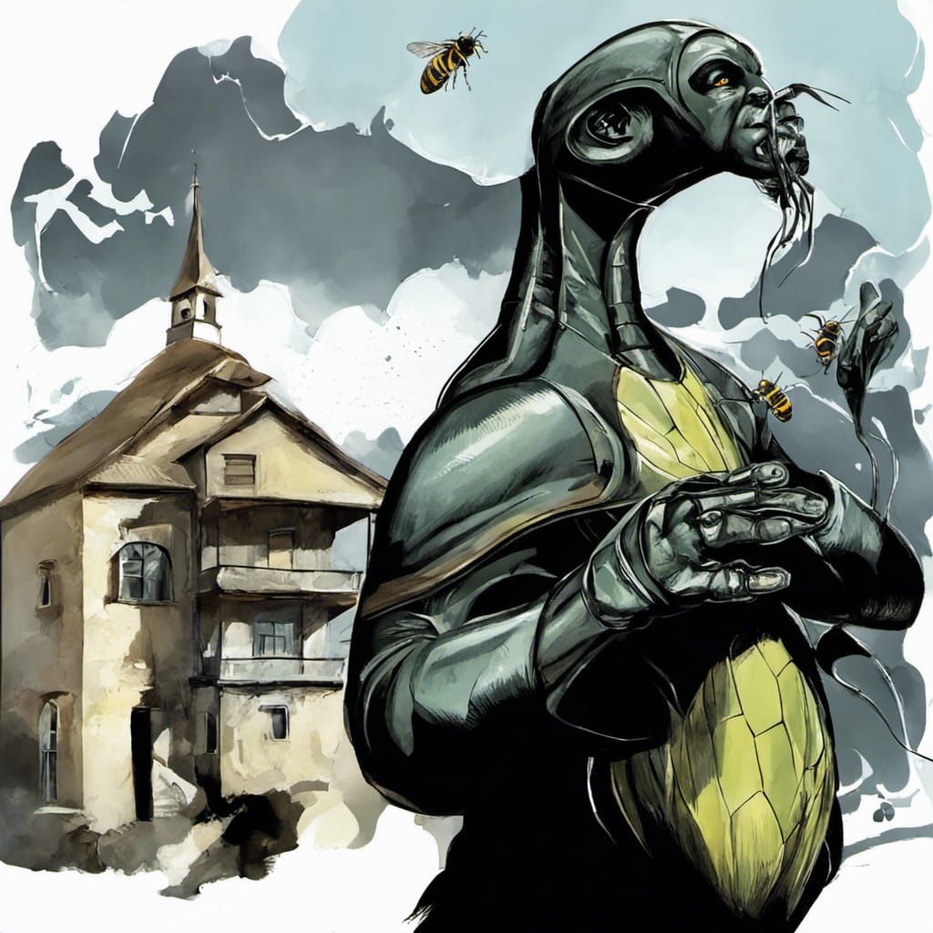 Detailed Image of Swarming Flying Insects