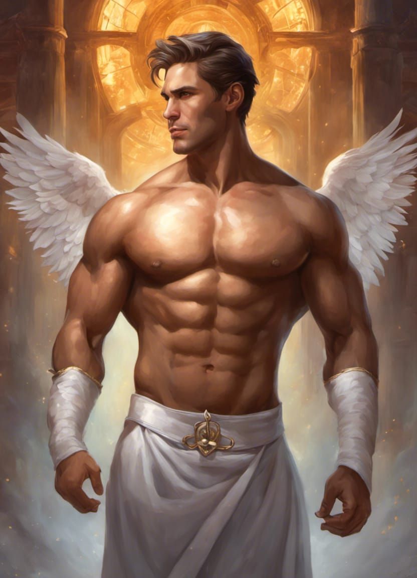 Fantasy Art: Buff Male Nurse Providing Comfort