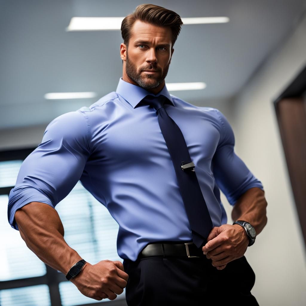 Seductive Secretary and Muscle Boss