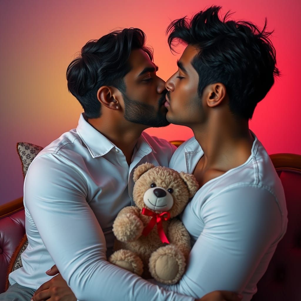 South Indian Men Share a Tender Kiss