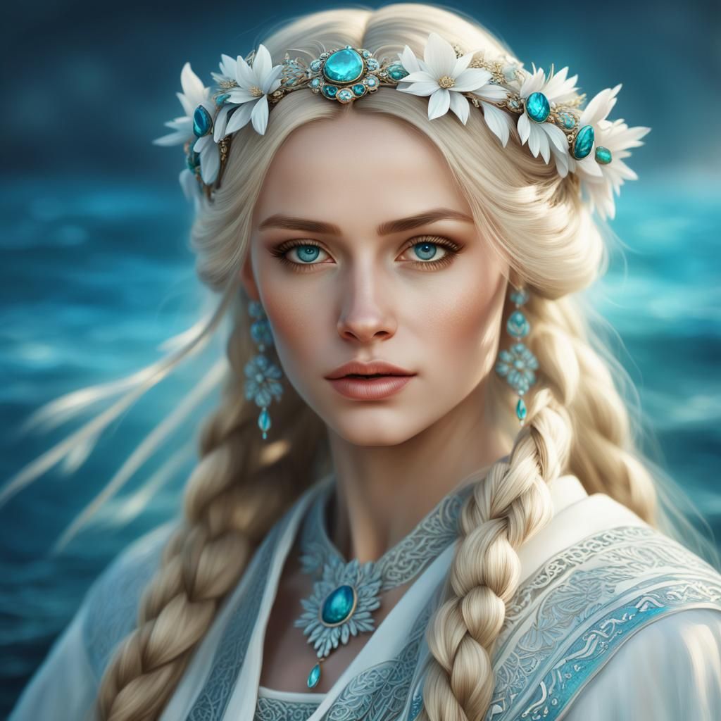 Angelic Russian Beauty in Slavic Attire