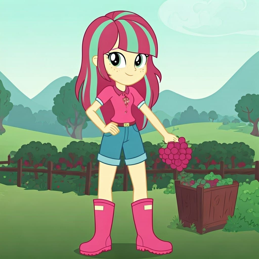 Berry Farm Portrait of Freckled Rose-Haired Woman