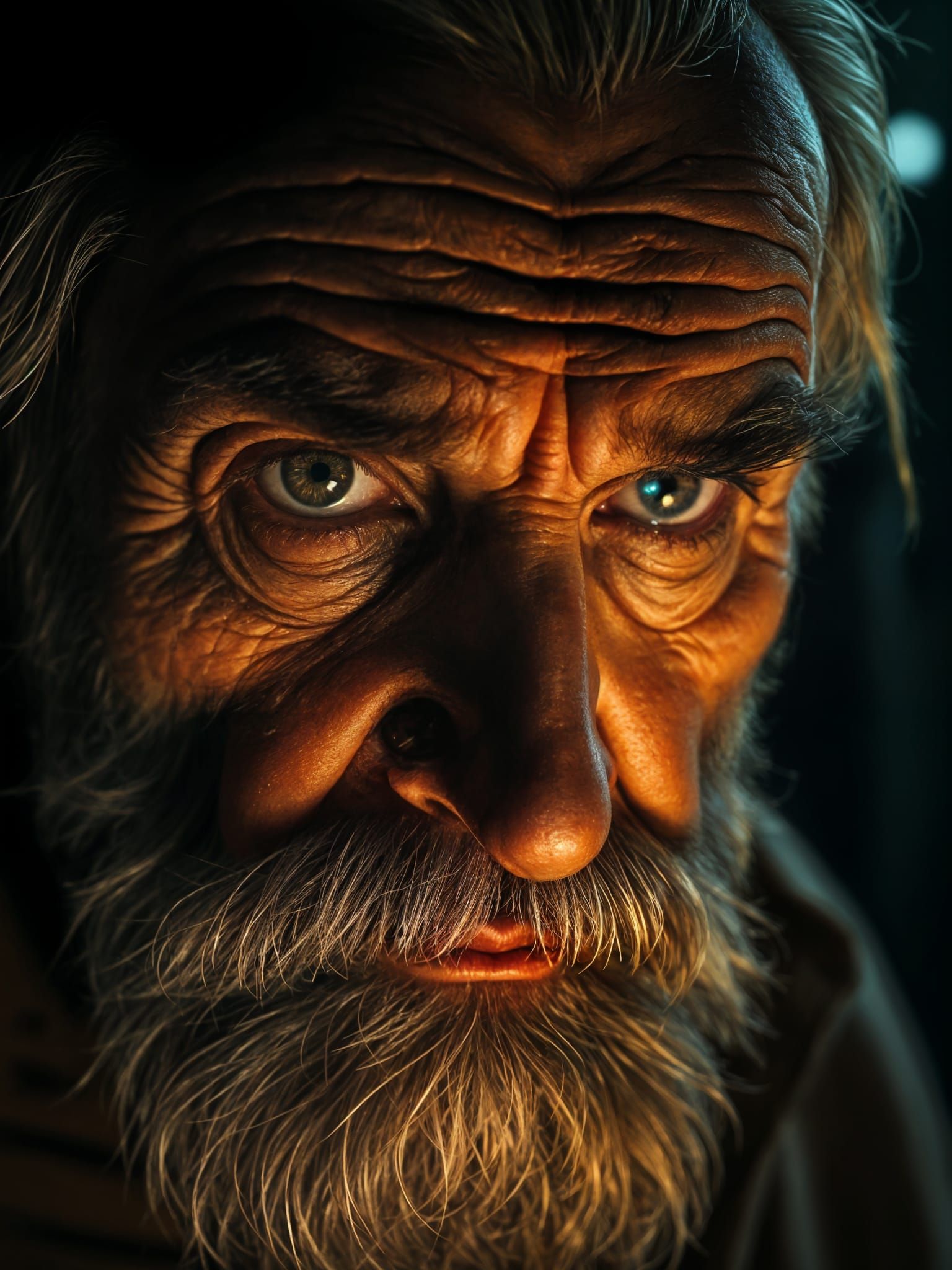 Gothic Sci-Fi Portrait of an Armenian Man with Cybernetic Ey...