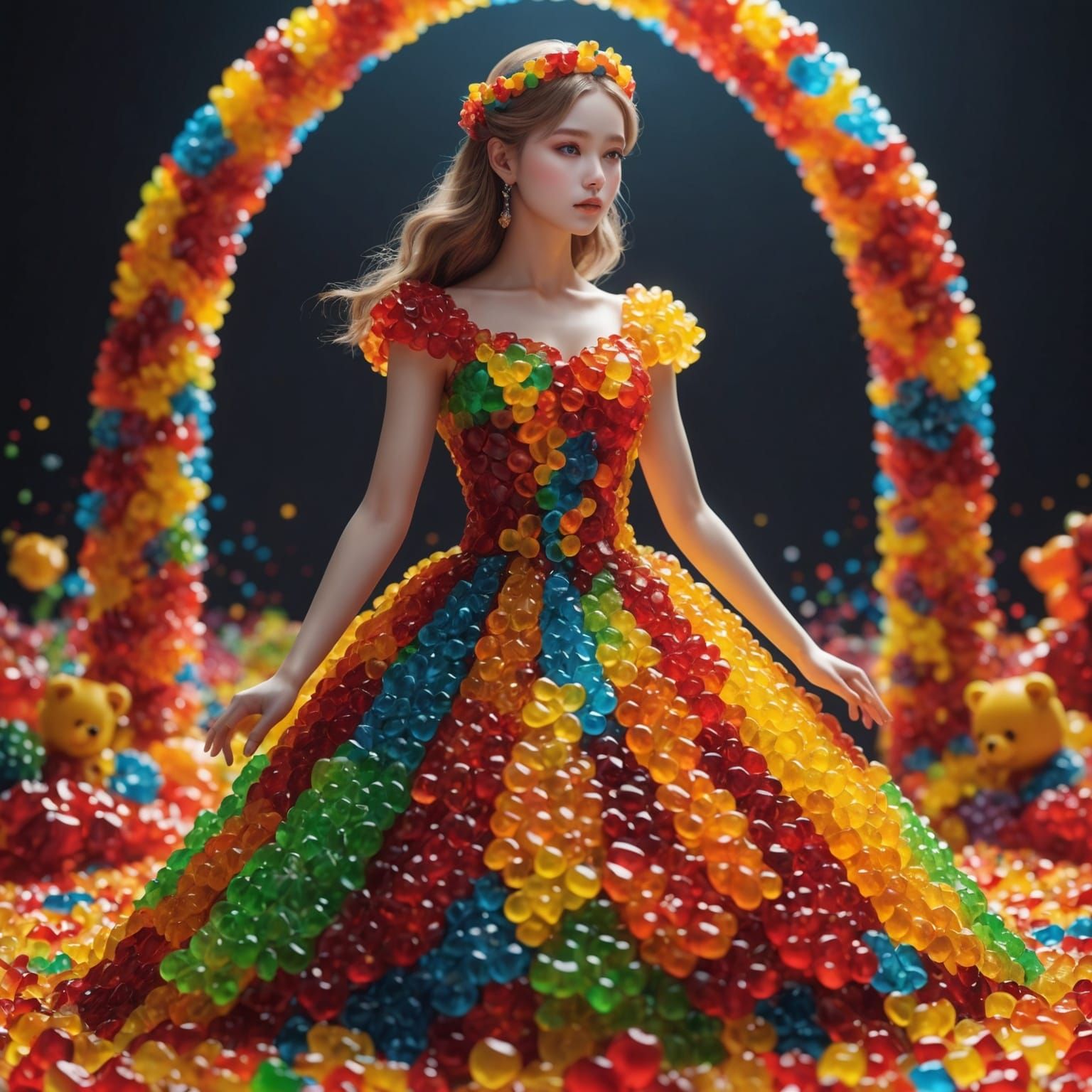 Gummy Bear Dress: Stunning 3D Anime Art