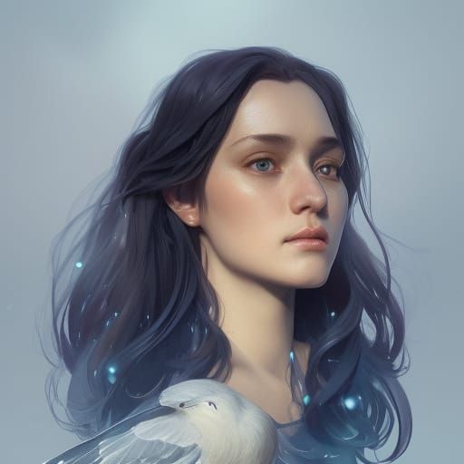 Detailed Ravenclaw Portrait in Art Nouveau Style