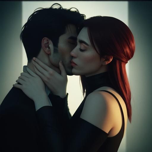 Cinematic Neck Kiss Film Still