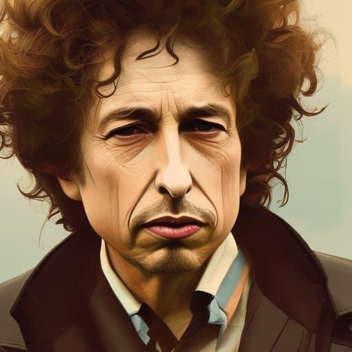 Bob Dylan Portrait in Concept Art Style