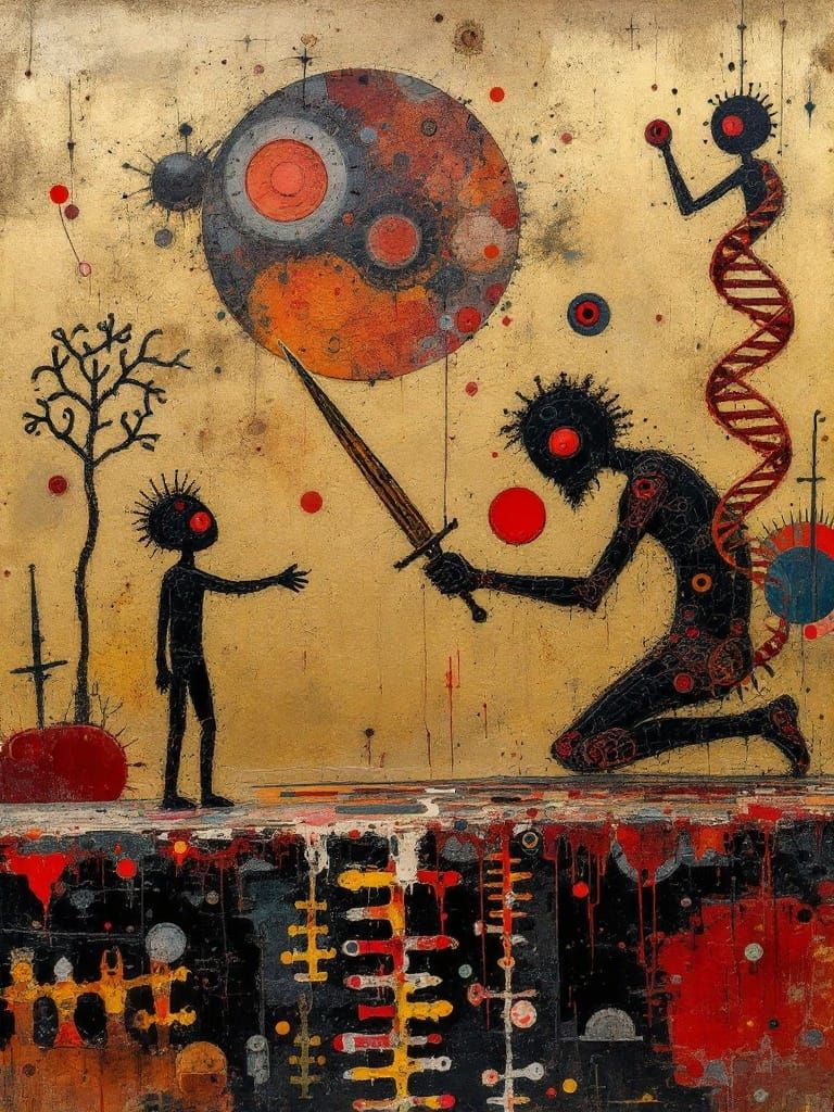 Abraham's Baroque Sacrifice in a Kaleidoscopic Landscape