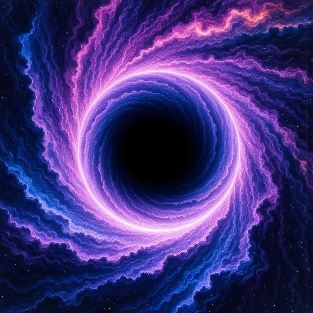 Colorful Cosmic Black Hole Viewed From Earth