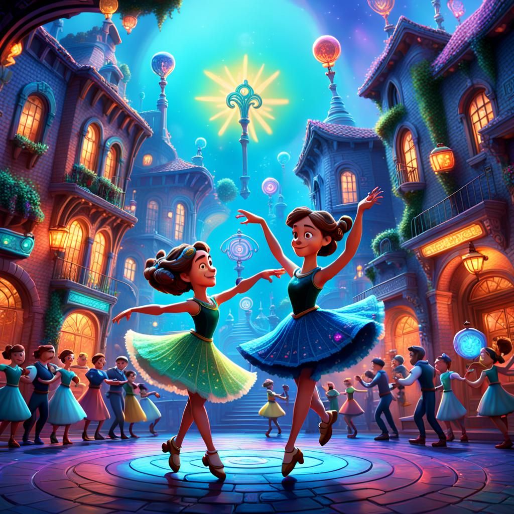 Dancing Keys: Pixar-Inspired 3D Digital Art