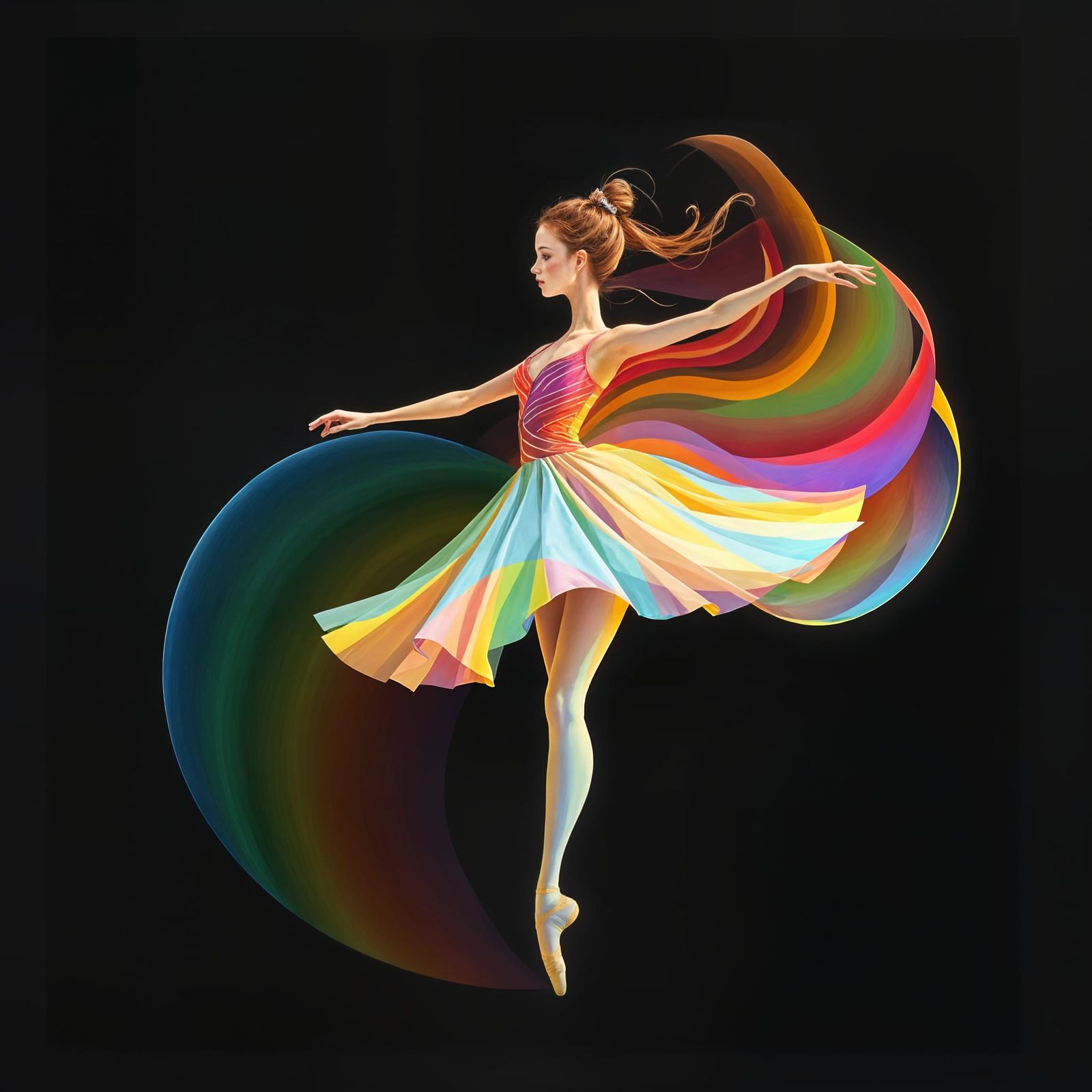Rainbow Ballerina: A Dance of Light and Color
