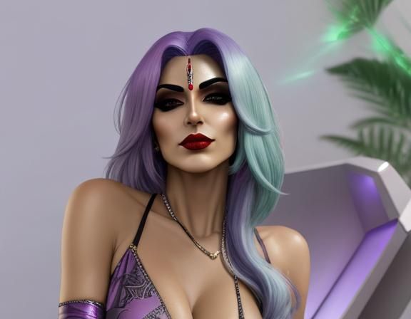 Erotic Femboi Psychic in Surreal Digital Art