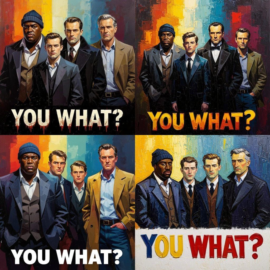 Quentin Tarantino Style Movie Poster: "You What?"