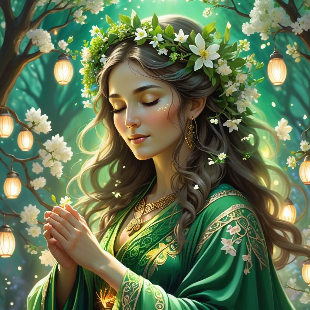 Goddess Ostara in Mythic Realism Style