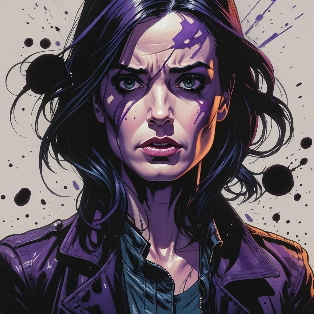 Angry Jessica Jones in Comic Book Art