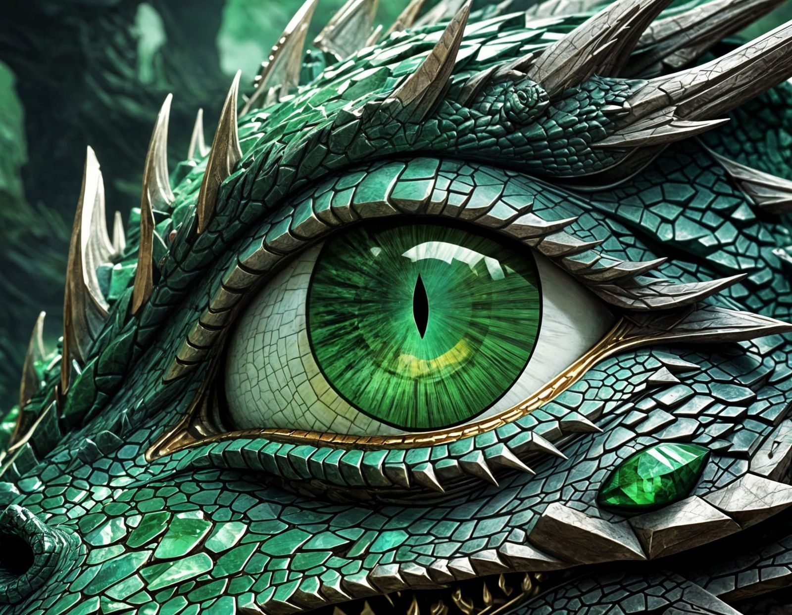 Emerald Dragon Eye Gemstone Close-Up