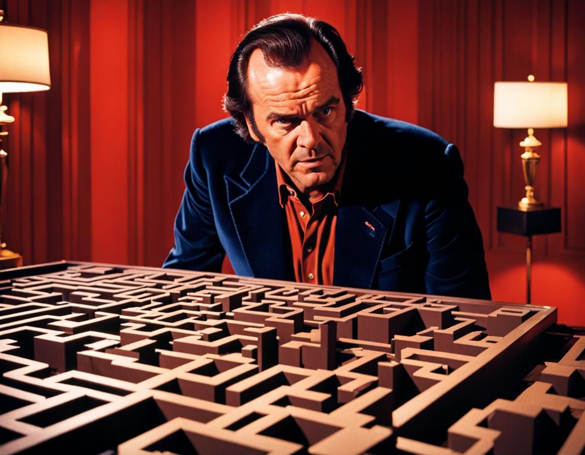Jack Nicholson as Torrance at Overlook Hotel Maze