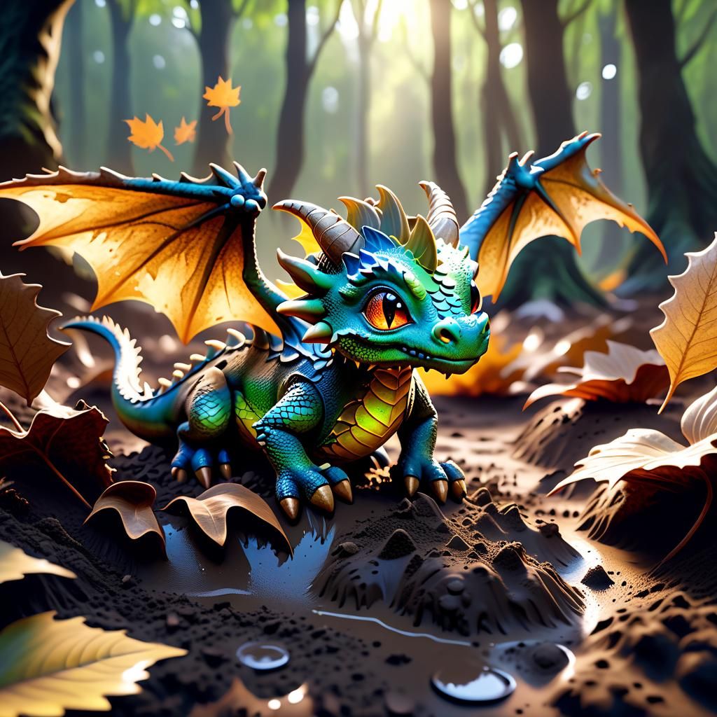 Baby Dragon in the Mud