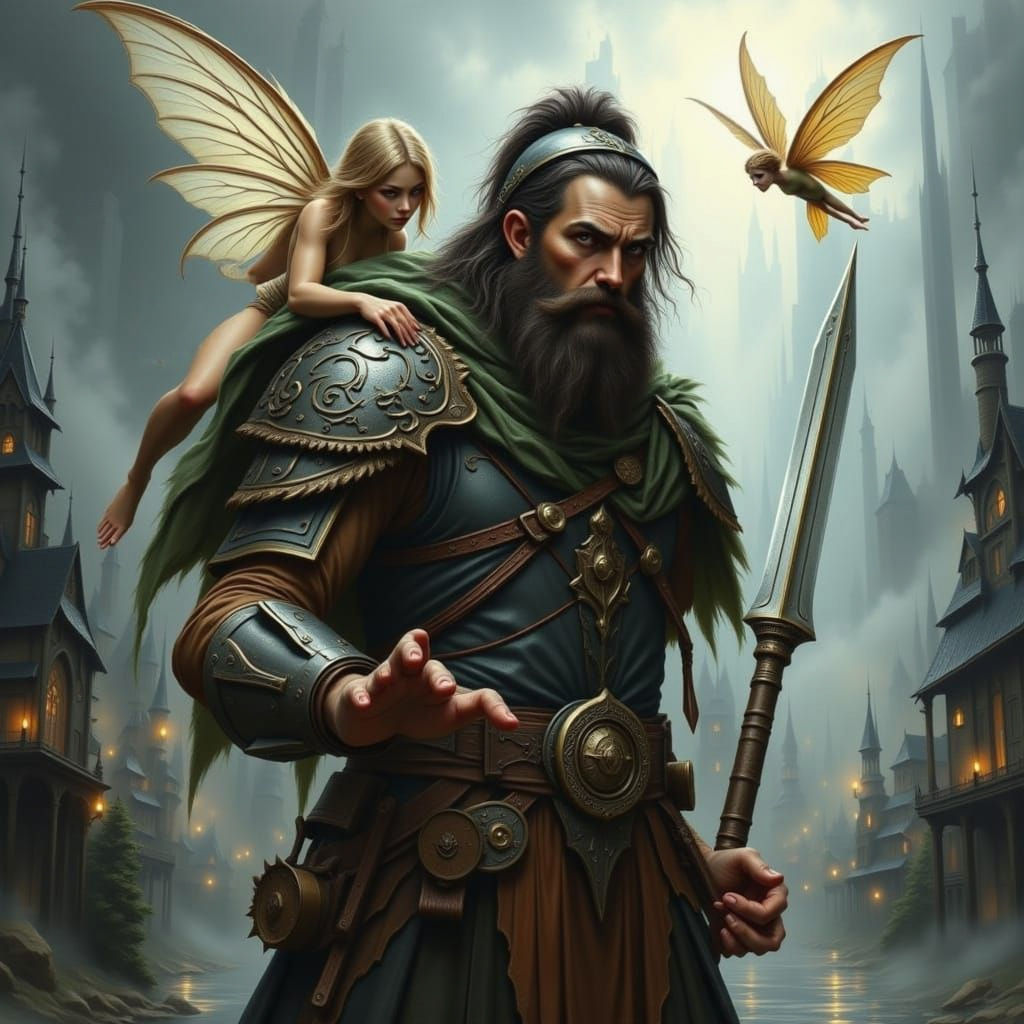 Giant Warrior with Fairy Companion