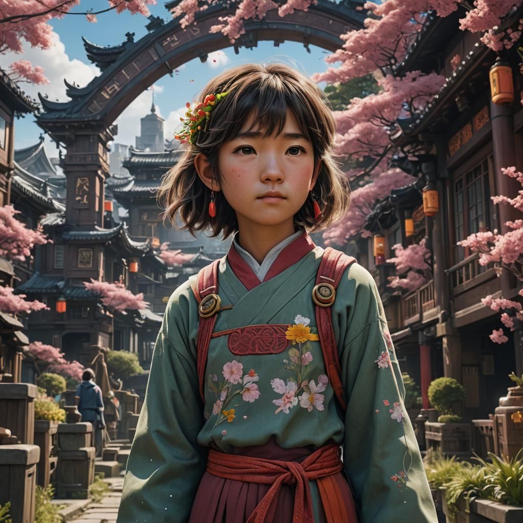 Realistic Portrait of Chihiro in Fantasy Art Style