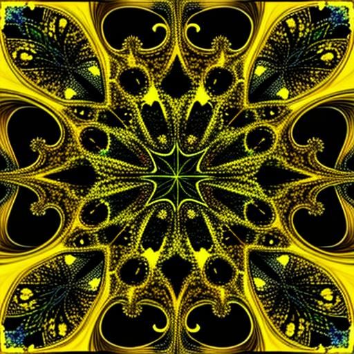 Yellow Fractal in Maximalist Style