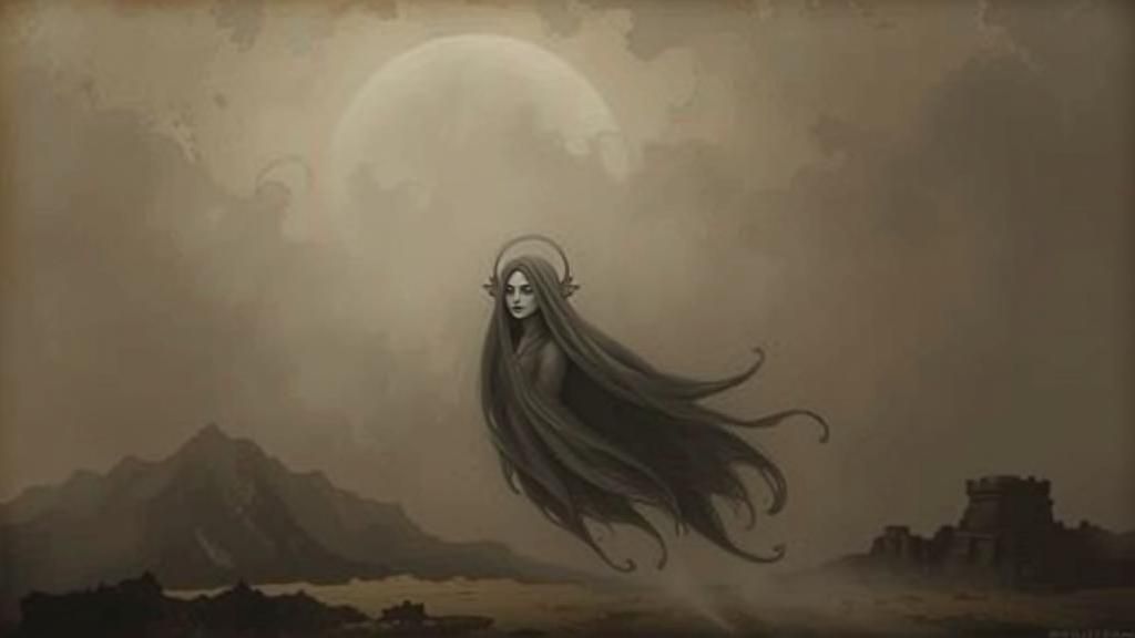 Agrat Bat Mahlat in Washed Ink and Watercolor