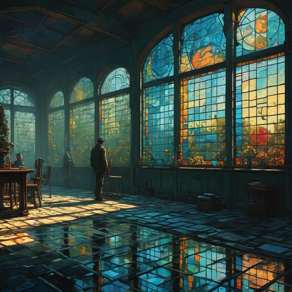 Surreal Stained Glass Mosaic Fantasy Art