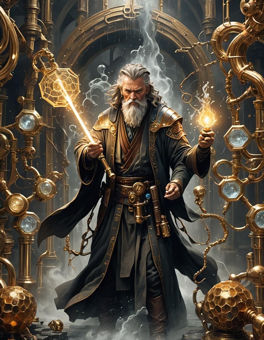 Jedi Master Wields Fluid Water Saber