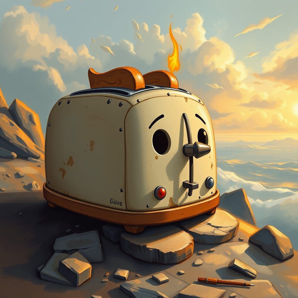 Retro Kitchen Appliances Unite in a Touching Scene