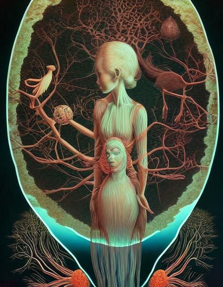 Surreal Fairytale Scene in Mixed Media