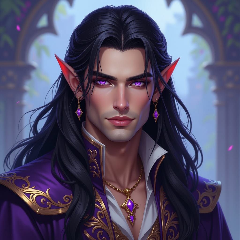 Regal Elf Portrait in Fantasy Concept Art Style