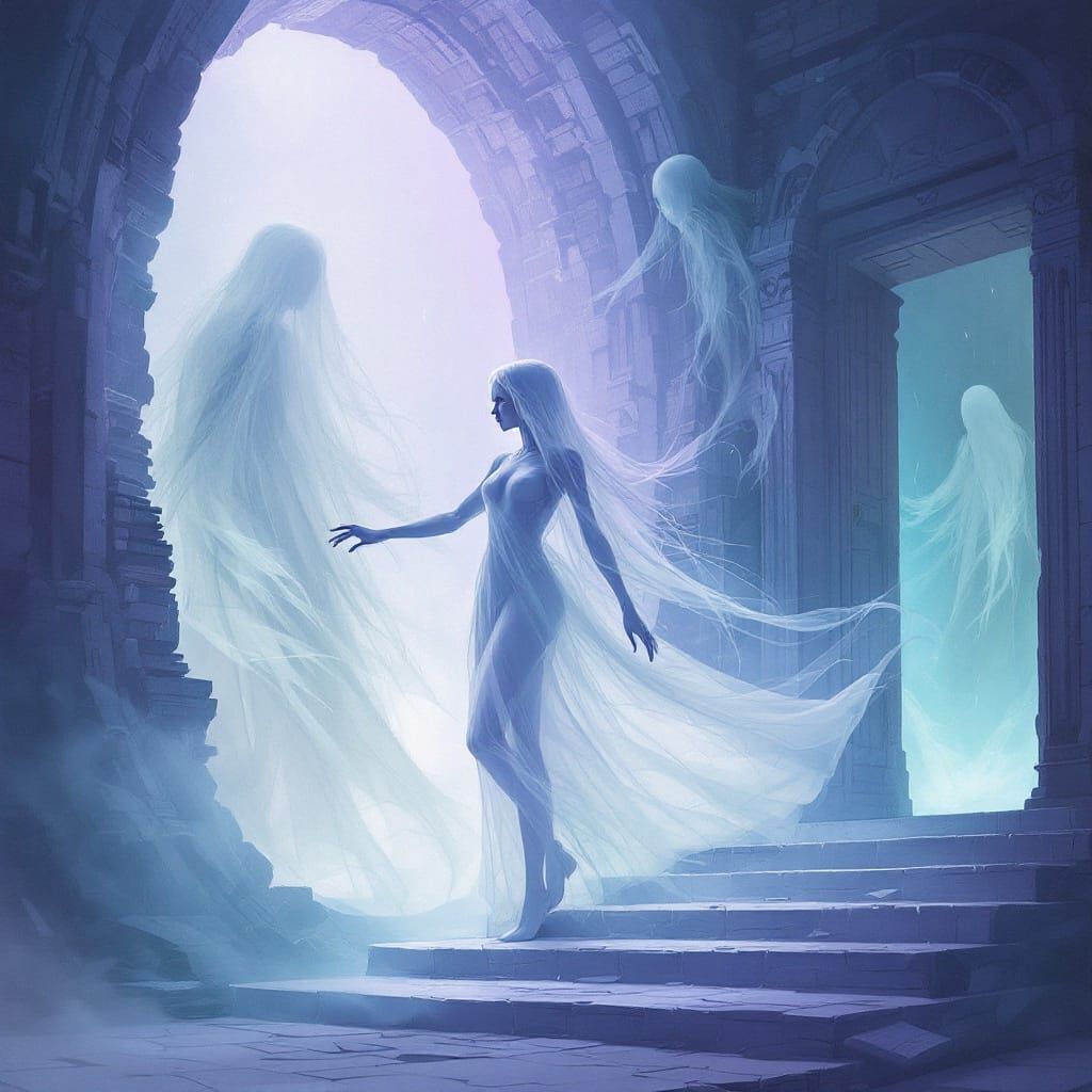 Echo Walker Between Realities: Fantasy Illustration