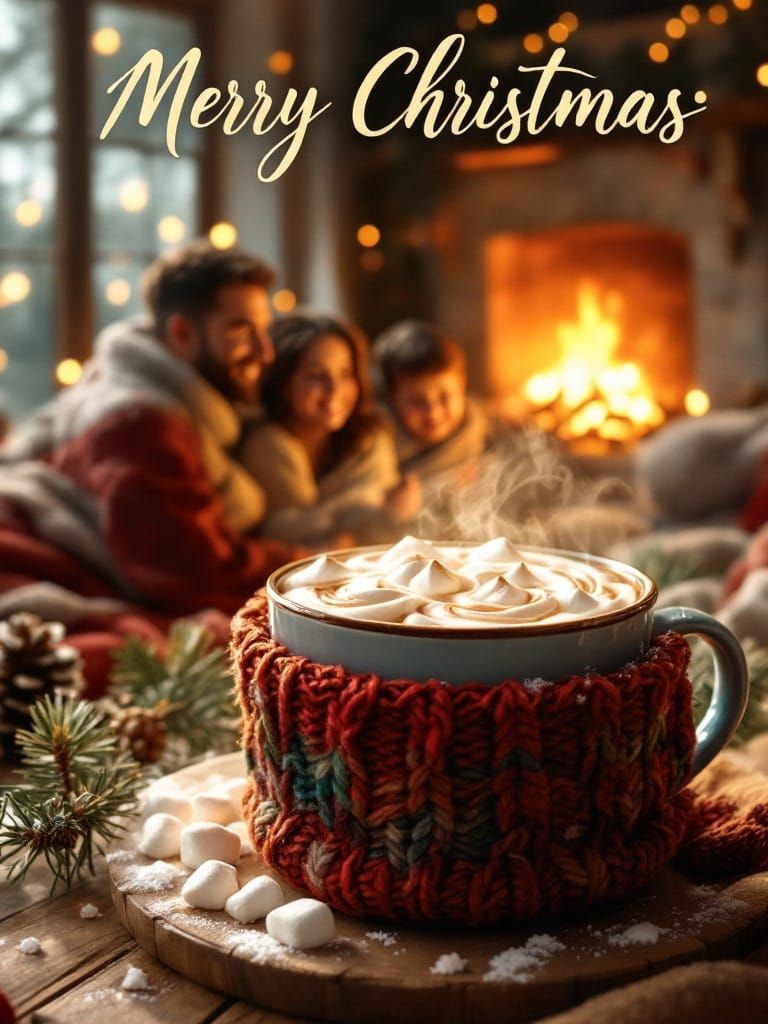Cozy Holiday Scene in Warm Golden Tones