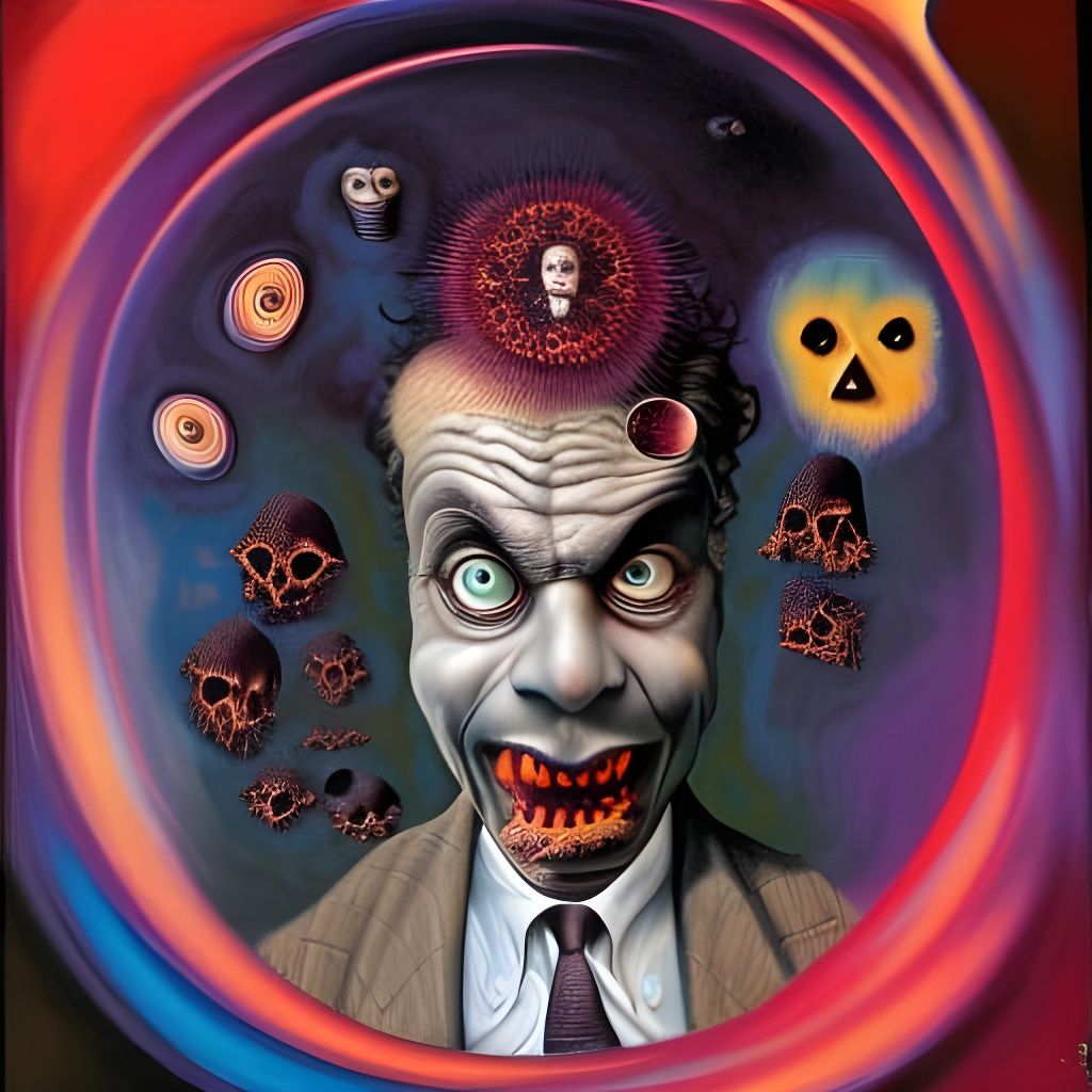 Superconductive Ghost in Sci-Fi Horror Painting