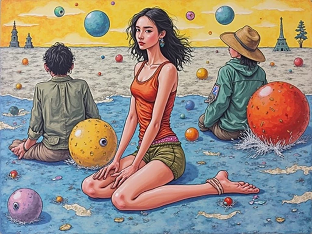 Surreal Collage in Style of Dali and Moebius