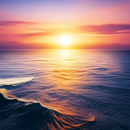 Sunset Over Ocean: A Tranquil Seascape