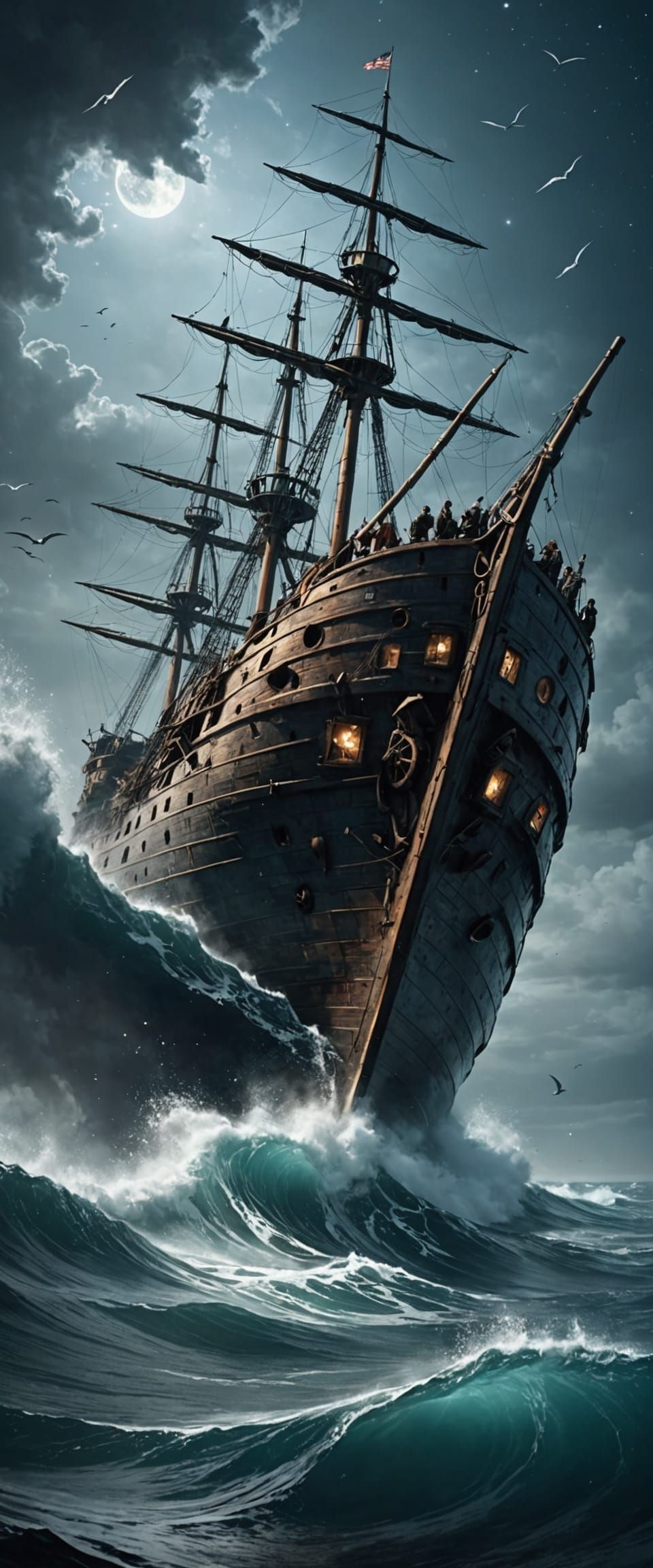 Ghost Ship Lost in the Oceanic Expanse