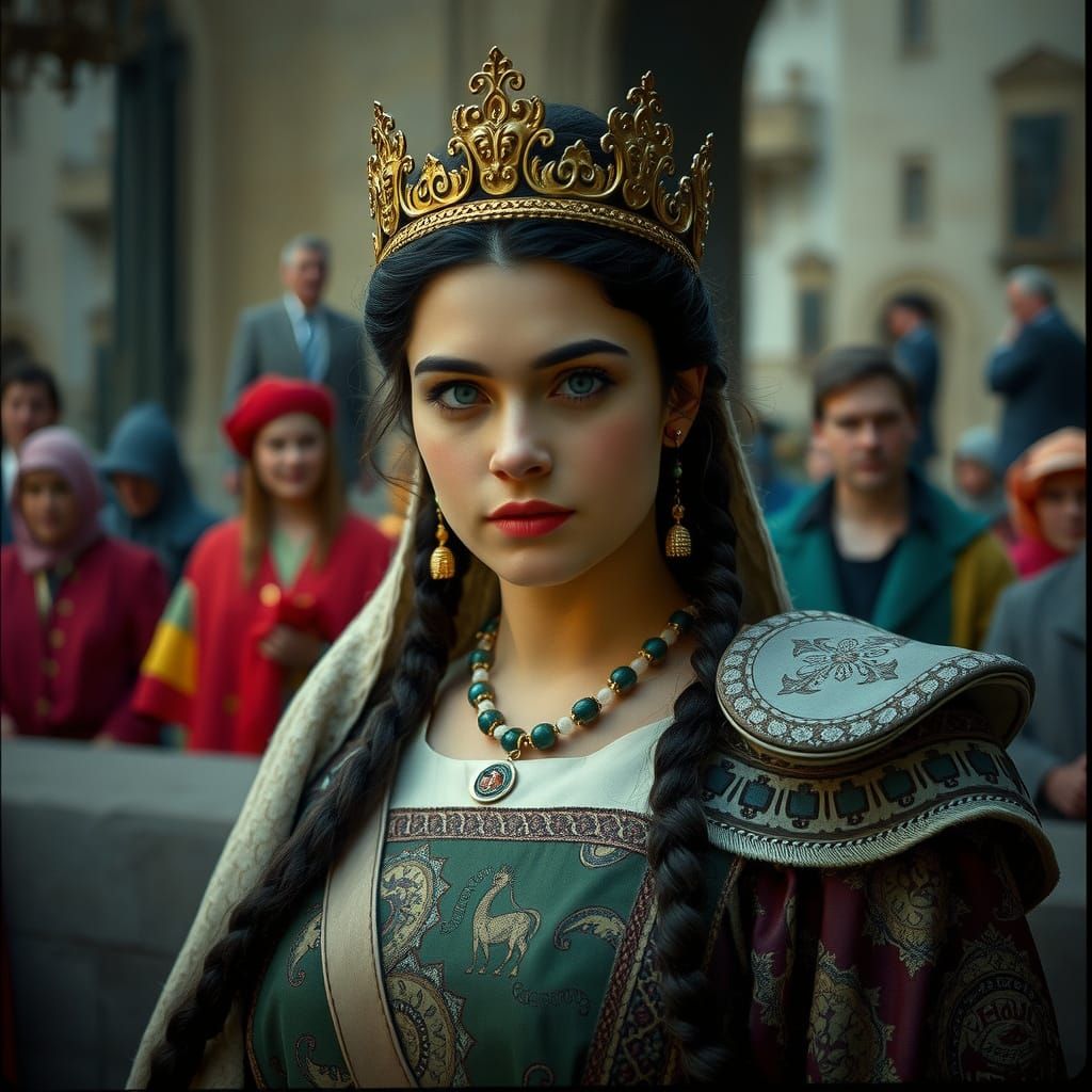 Regal Cinematic Portrait of Leonor, Princess of Asturias