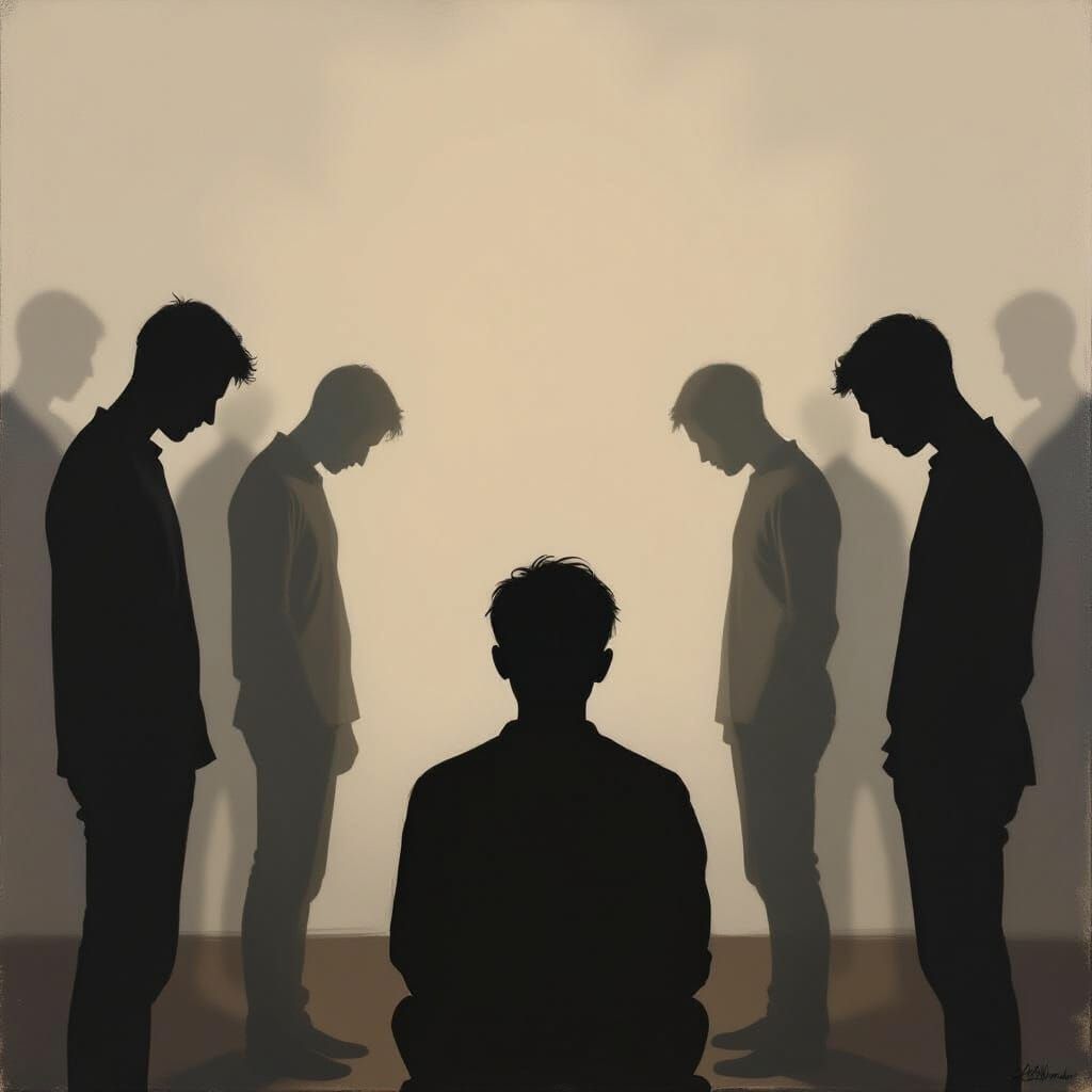 Person Confronting Inner Shadows of Mental and Physical Illn...