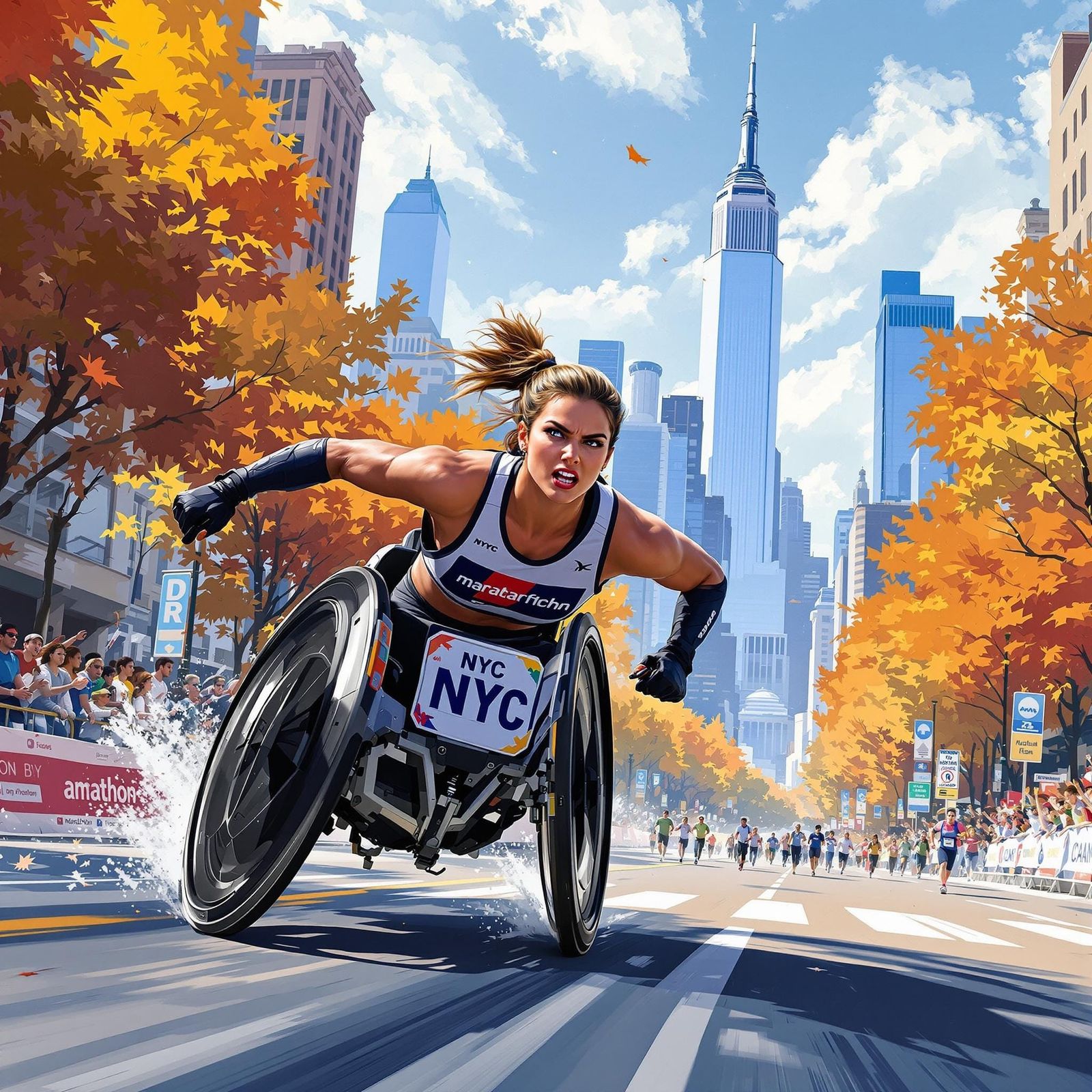 NYC Marathon Wheelchair Racer: A Dynamic Sports Photo
