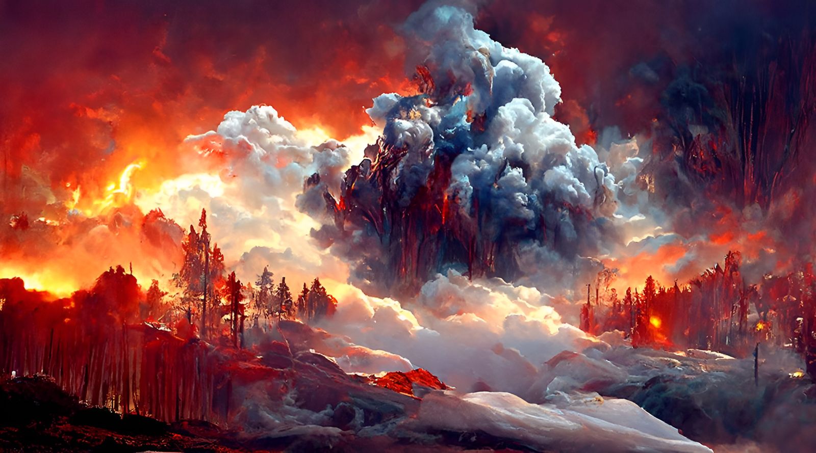 Inferno: Mountain Forest Fire Landscape