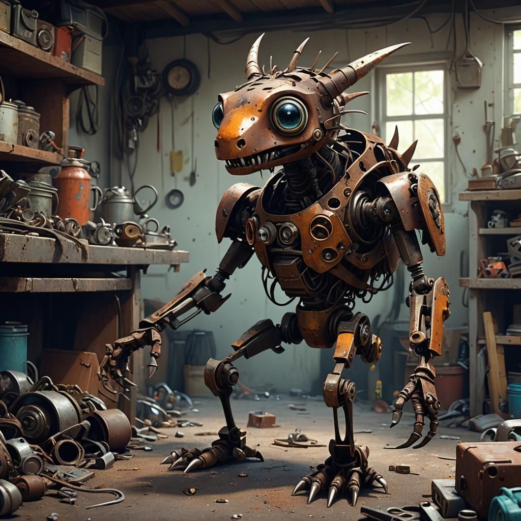 Enchanted Scrap Metal Creature Seeks Spare Parts